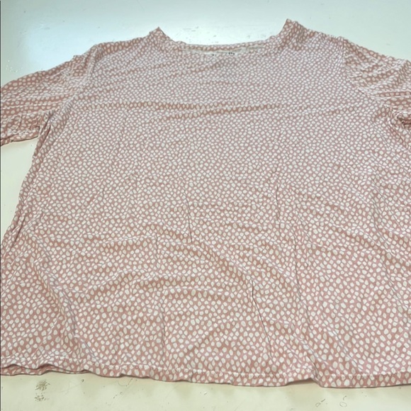 Nine West Large Essential Pink White Speckled Short Sleeve T Shirt - Picture 1 of 5